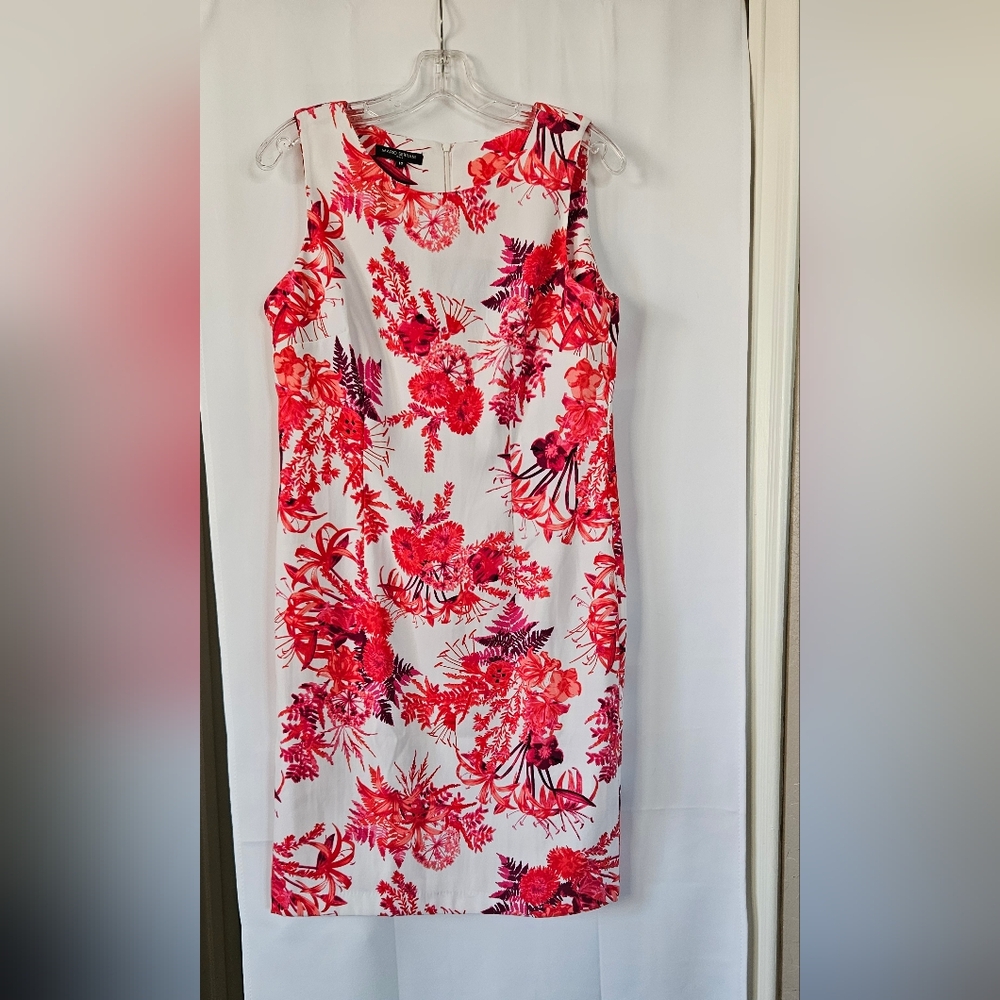 Mario Serrani red floral Sleeveless dress size 10